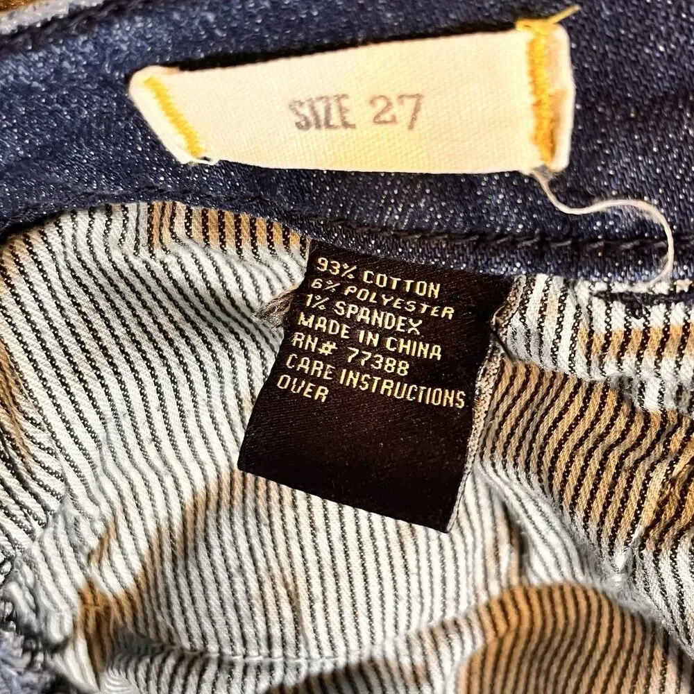 Madewell Women’s 27 Skinny‎ Skinny Ankle Jeans Dark Blue Stretch Denim Ankle Zip